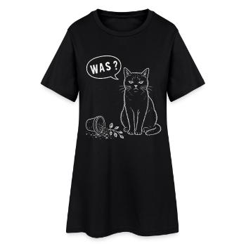Chat Quel Pot de Fleurs Chemise Humoristique - Robe T-shirt Femme - noir - Devant