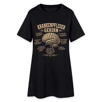 Krankenpfleger Gehirn Humor Shirt - Frauen T-Shirt-Kleid - Schwarz - Vorne