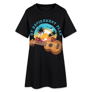 Mon plan de retraite Ukulélé Hawaii Musician à la retraite - Robe T-shirt Femme - noir - Devant