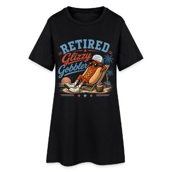 Hot-dog, saucisse, saucisse, barbecue, humour - Robe T-shirt Femme - noir - Devant