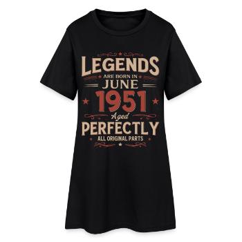 Légende du 75e anniversaire June Née en 1951 - Robe T-shirt Femme - noir - Devant