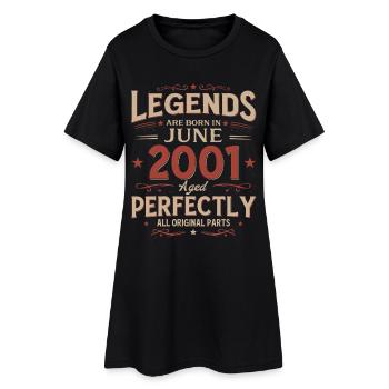 25e anniversaire cadeau Légende du Millésime de juin 2001 - Robe T-shirt Femme - noir - Devant