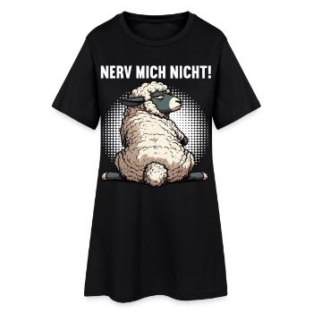 Nerv Mich Nicht Schaf Schafe Schäfer Schafhalter  - Frauen T-Shirt-Kleid - Schwarz - Vorne