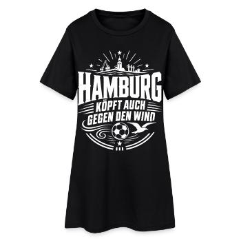 Hamburg köpft auch gegen den Wind - Frauen T-Shirt-Kleid - Schwarz - Vorne