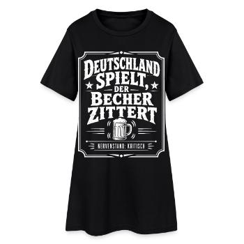 Deutschland spielt, der Becher zittert - Frauen T-Shirt-Kleid - Schwarz - Vorne