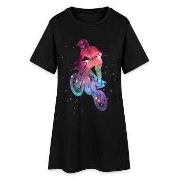 Motocross Dirt Bike Dirt Bike Space Kids - Women’s T-Shirt Dress - black - Front