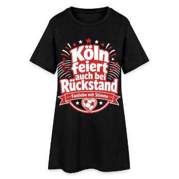 Köln feiert auch bei Rückstand - Frauen T-Shirt-Kleid - Schwarz - Vorne