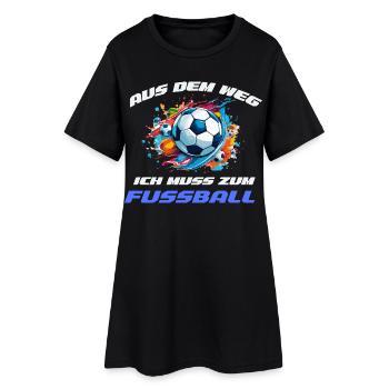 WM Aus dem Weg ich muss zum Fußball - Frauen T-Shirt-Kleid - Schwarz - Vorne
