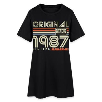 Cadeau rétro vintage d’anniversaire 1987 - Robe T-shirt Femme - noir - Devant