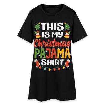 Funny Christmas Christmas Gift Xmas Shirt - Women’s T-Shirt Dress - black - Front
