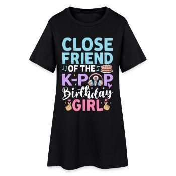 Amie proche de la fille d’anniversaire de la K-Pop - Robe T-shirt Femme - noir - Devant