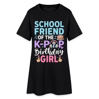 Amie d’école de la fille anniversaire de la K-Pop - Robe T-shirt Femme - noir - Devant