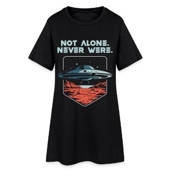 Pas seul. Jamais arrivé. Alien OVNI Présent - Robe T-shirt Femme - noir - Devant