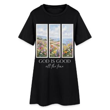 Dieu est bon tout le temps chrétien - Robe T-shirt Femme - noir - Devant