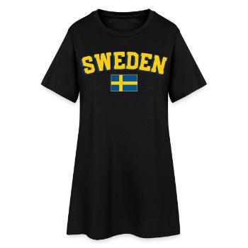 Typographie sportive rétro Conception de l’éventail bleu jaune - Robe T-shirt Femme - noir - Devant