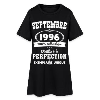 Anniversaire 30 ans - Septembre 1996 Perfection - Robe T-shirt Femme - noir - Devant