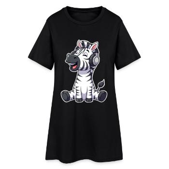 Musique zèbre - Robe T-shirt Femme - noir - Devant