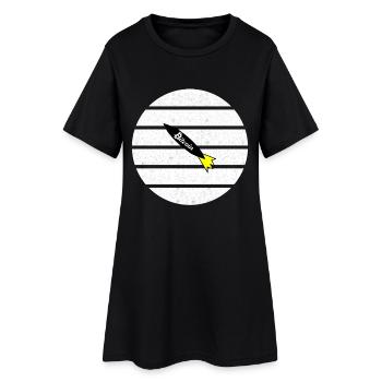 Krypto Rakete im Streifenkreis - Frauen T-Shirt-Kleid - Schwarz - Vorne