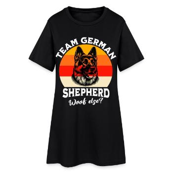 Team Deutscher Schäferhund - Frauen T-Shirt-Kleid - Schwarz - Vorne