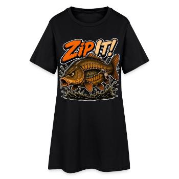 Tais-toi ! Design de pêche à la carpe - Robe T-shirt Femme - noir - Devant