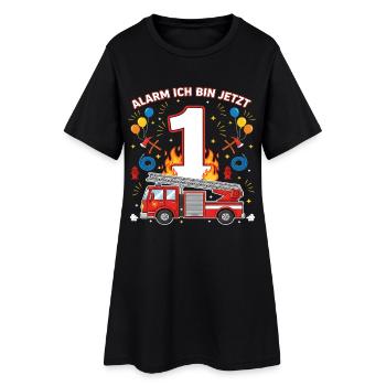 Alarm Ich Bin Jetzt 1 Feuerwehr Geburtstag - Frauen T-Shirt-Kleid - Schwarz - Vorne