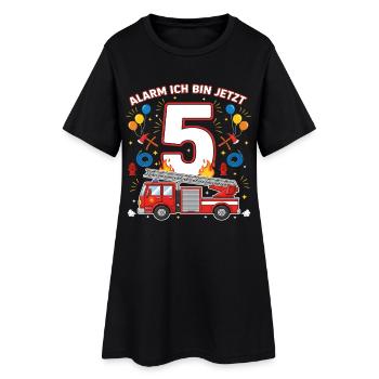 Alarm Ich Bin Jetzt 5 Feuerwehr Geburtstag - Frauen T-Shirt-Kleid - Schwarz - Vorne
