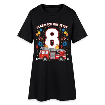 Alarm Ich Bin Jetzt 8 Feuerwehr Geburtstag - Frauen T-Shirt-Kleid - Schwarz - Vorne
