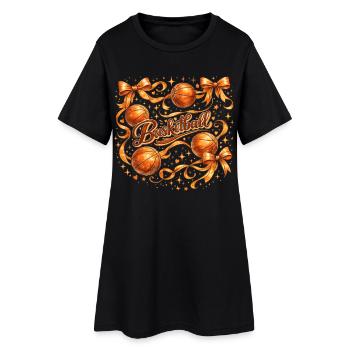 Vintage Basketball Bows | Trendy Sport Style - Women’s T-Shirt Dress - black - Front