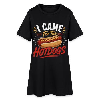 Petit pain à la saucisse Gloussé Humor de Snacks - Robe T-shirt Femme - noir - Devant