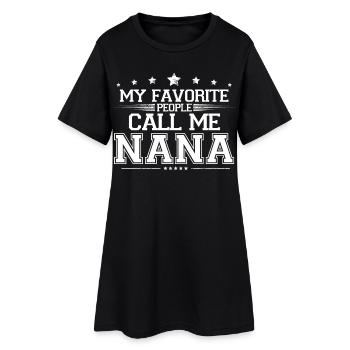 Mes personnes préférées m’appellent Nana Family Grandma Gif - Robe T-shirt Femme - noir - Devant