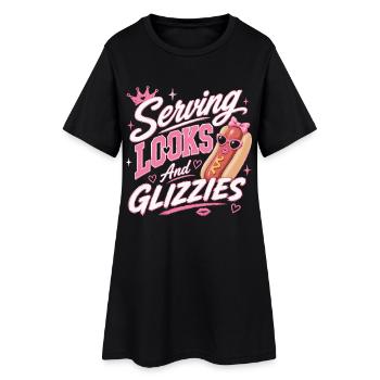 Passionné de saucisses de hot-dogs fanatic - Robe T-shirt Femme - noir - Devant