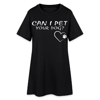 Puis-je caresser ton cœur de chien Cadeau drôle pour amoureux de chiot - Robe T-shirt Femme - noir - Devant