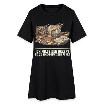 Backen Rezept Lustiger Spruch Hobbybäcker Geschenk - Frauen T-Shirt-Kleid - Schwarz - Vorne
