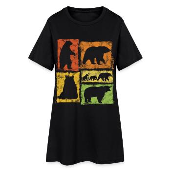Graphisme vintage des Bears - Robe T-shirt Femme - noir - Devant