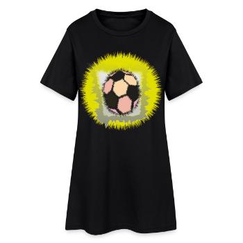 Explosiver Fußball-Aura - Frauen T-Shirt-Kleid - Schwarz - Vorne