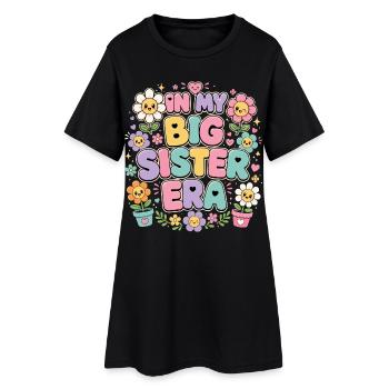 In My Big Sister Era Retro | Big Sister Gift - Women’s T-Shirt Dress - black - Front