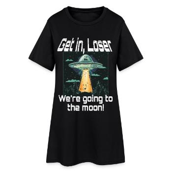Bitcoin Get In Loser To The Moon UFO Alien Meme - Robe T-shirt Femme - noir - Devant
