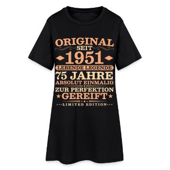1951 Jahrgang 75 Jahre Absolut Einmalig - Frauen T-Shirt-Kleid - Schwarz - Vorne