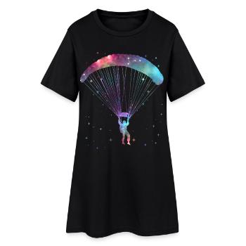 Paragliding Gleitschirmfliegen Gleitschirm - Frauen T-Shirt-Kleid - Schwarz - Vorne
