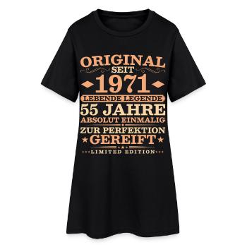 1971 Jahrgang 55 Jahre Absolut Einmalig - Frauen T-Shirt-Kleid - Schwarz - Vorne
