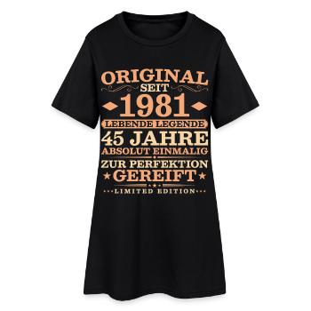 1981 Jahrgang 45 Jahre Absolut Einmalig - Frauen T-Shirt-Kleid - Schwarz - Vorne