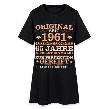 1961 Jahrgang 65 Jahre Absolut Einmalig - Frauen T-Shirt-Kleid - Schwarz - Vorne