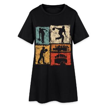 Quilles Skittles Vintage Graphique pour les Bowlers - Robe T-shirt Femme - noir - Devant