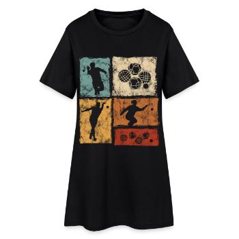 Graphique des joueurs de bocce et de pétanque - Robe T-shirt Femme - noir - Devant