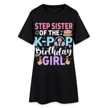 Demi-sœur de la fille anniversaire de la K-Pop - Robe T-shirt Femme - noir - Devant