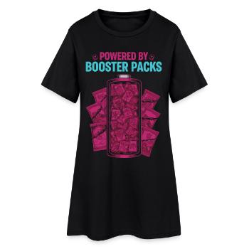 Angetrieben von Booster Packs Sammelkartensammler - Frauen T-Shirt-Kleid - Schwarz - Vorne