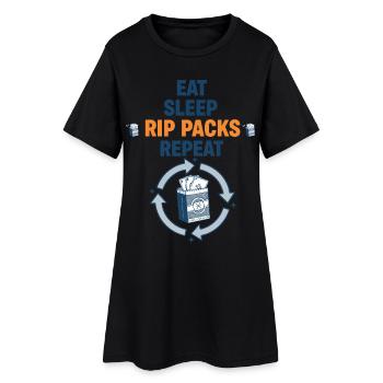 Pack de Riche Manger Sommeil Booster de cartes à collectionner répété - Robe T-shirt Femme - noir - Devant