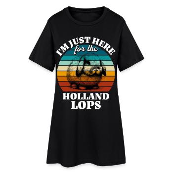 Funny Dwarf Ram Rabbit Sayings - Women’s T-Shirt Dress - black - Front