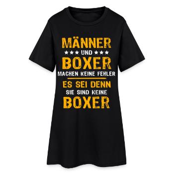 Boxer Boxen - Frauen T-Shirt-Kleid - Schwarz - Vorne