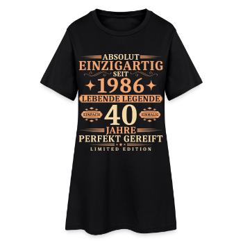 40. Geburtstag Einzigartig Jahrgang 1986 - Frauen T-Shirt-Kleid - Schwarz - Vorne